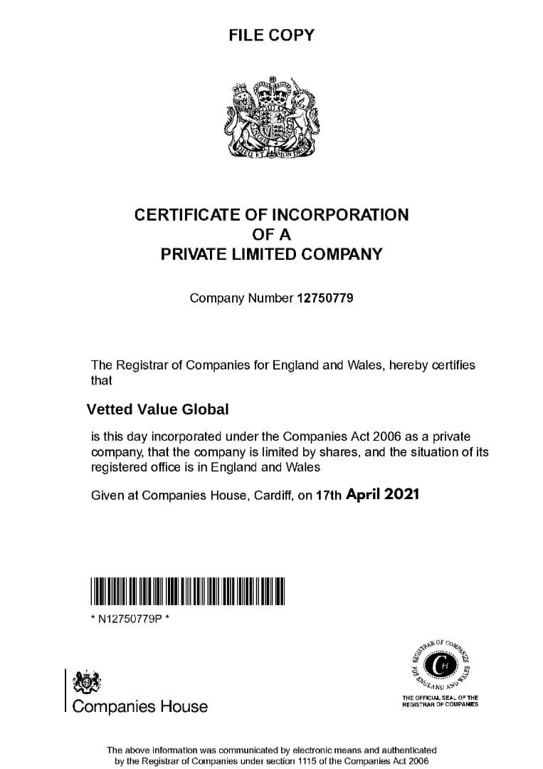 certificate
